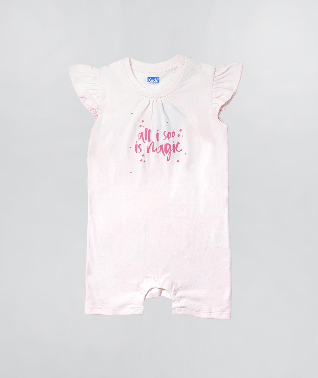 אוברול בייבי בנות עם דפוס מבד רך ונעים