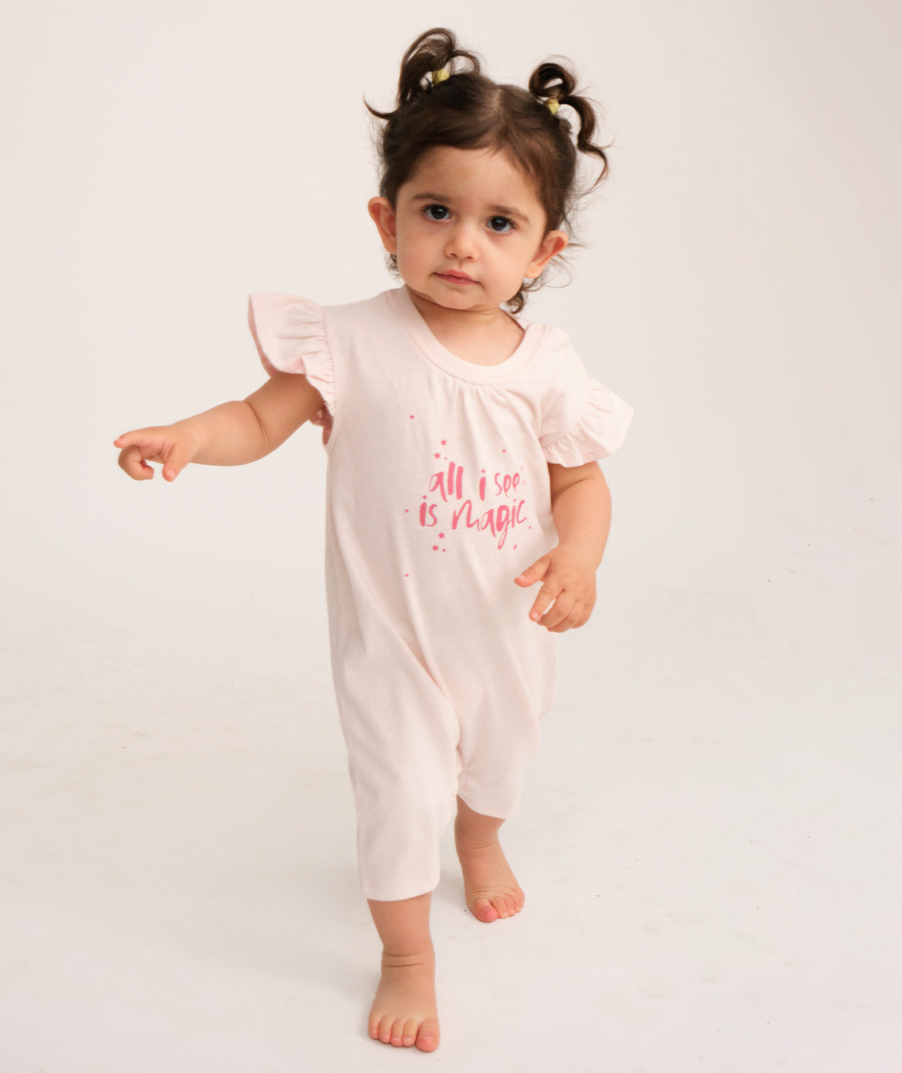 אוברול בייבי בנות עם דפוס מבד רך ונעים