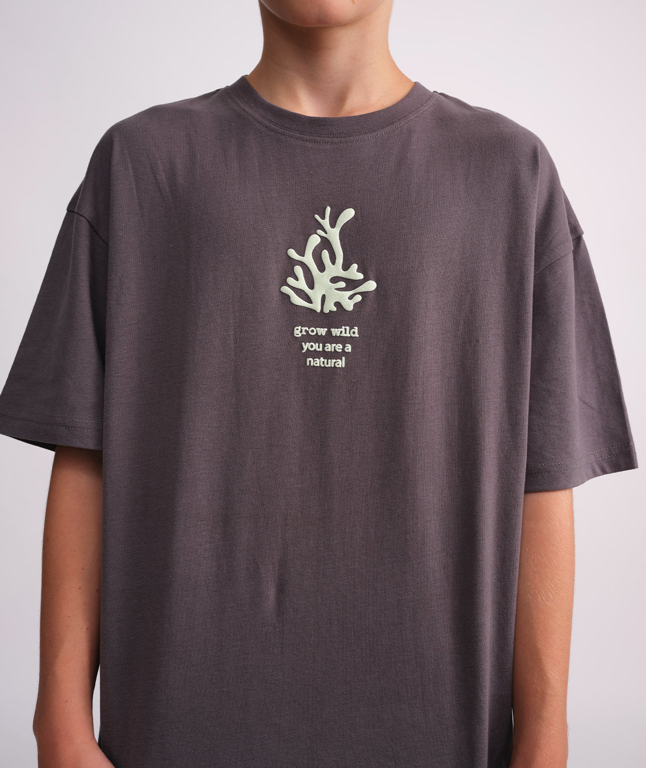 NATURE טי שירט עם דפוס SKATE OVER SIZE FIT