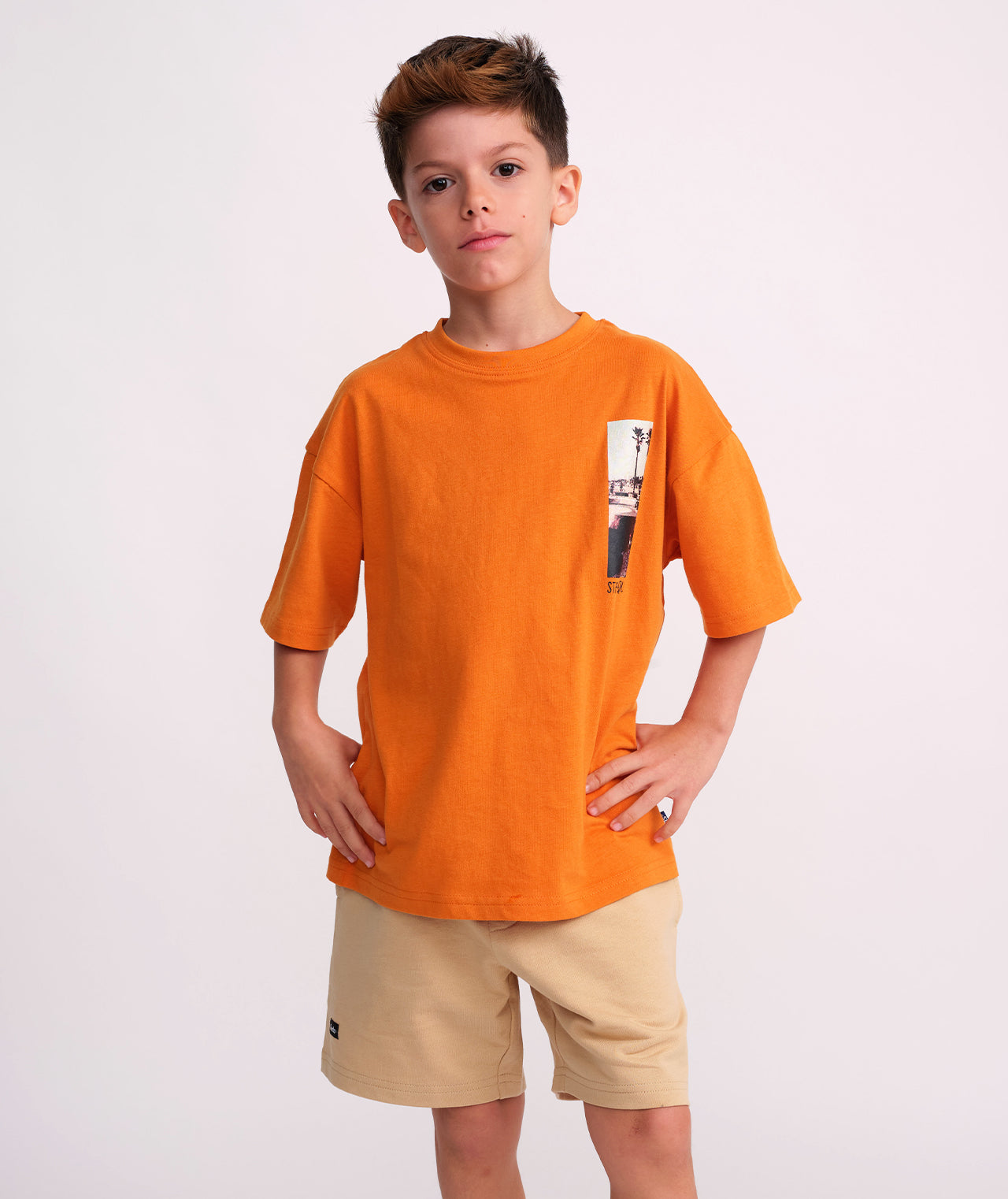 טי שירט עם דפוס SKATE FIT
