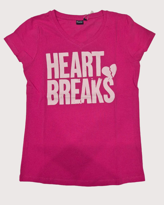 טי לייקרה מודפס וי heart breaks