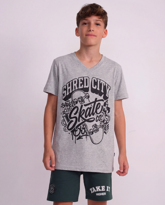 טי מודפס וי shred city