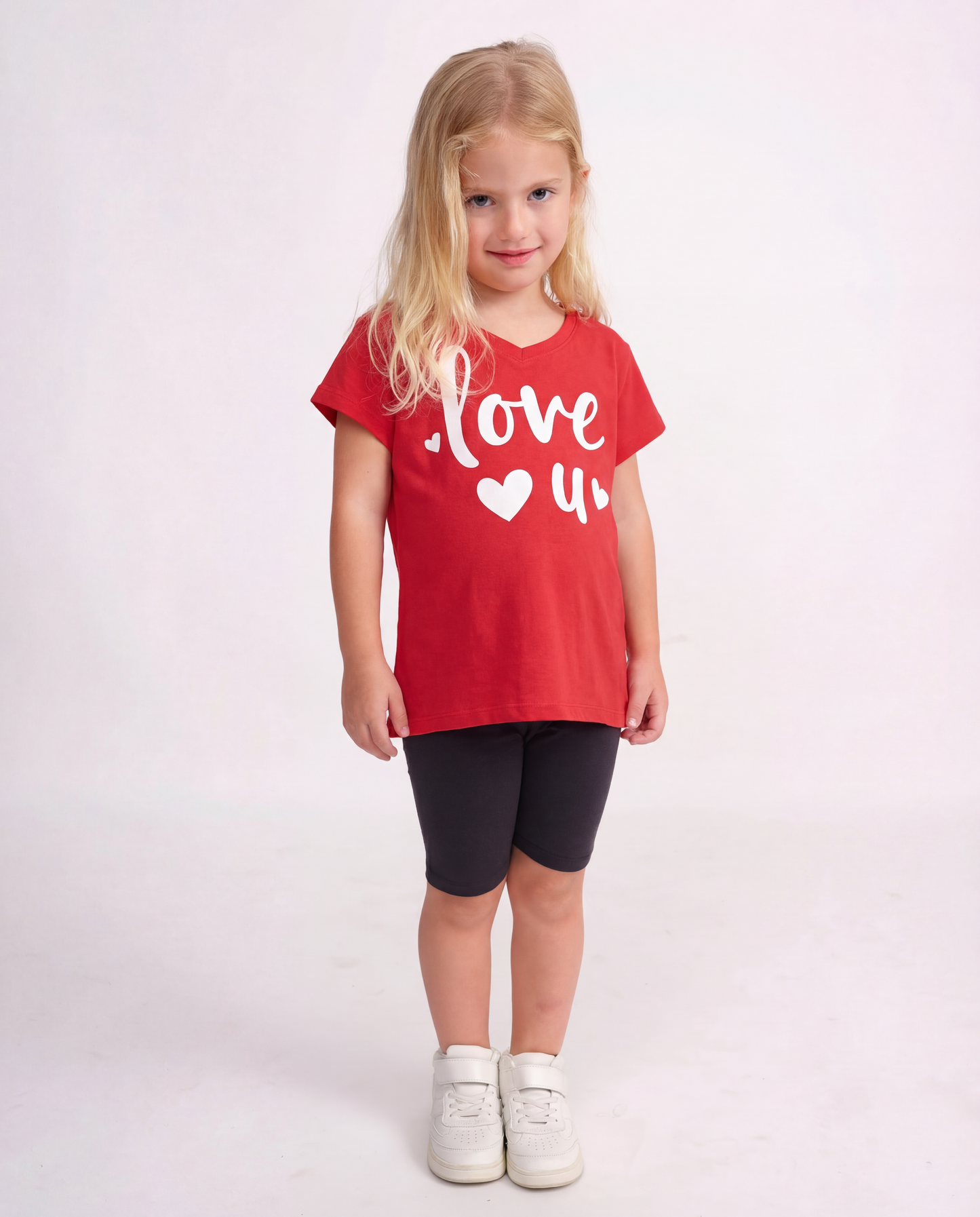 טי לייקרה מודפס וי love u