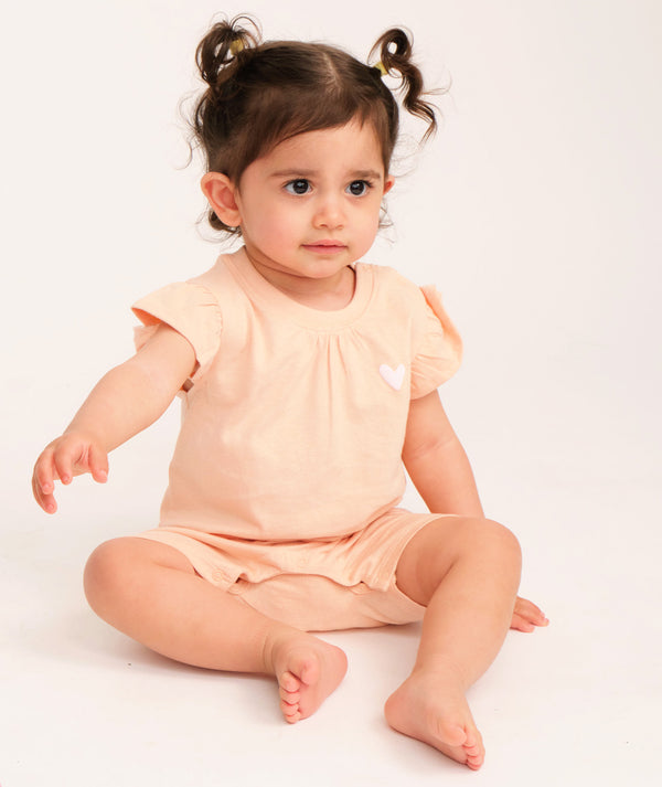 אוברול בייבי בנות עם דפוס מבד רך ונעים