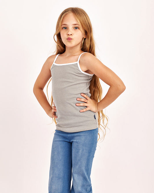 גופיית ריב-לייקרה כתפייה דקה