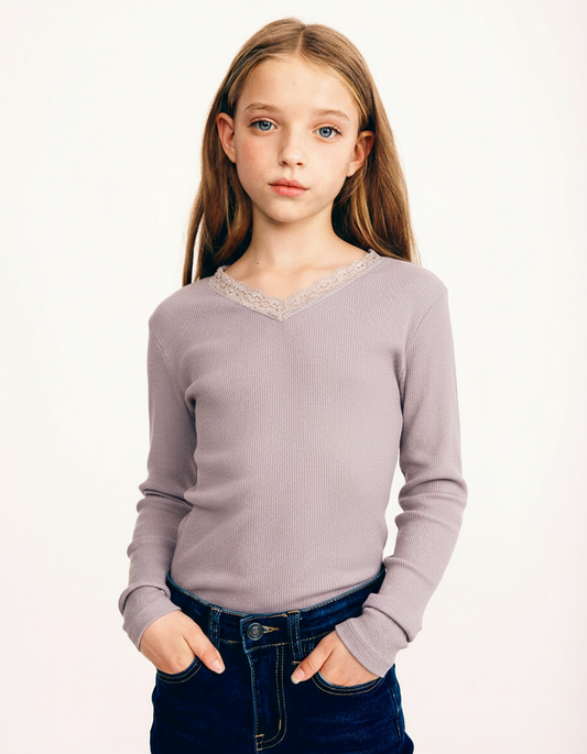 חולצת ריב בשילוב תחרה