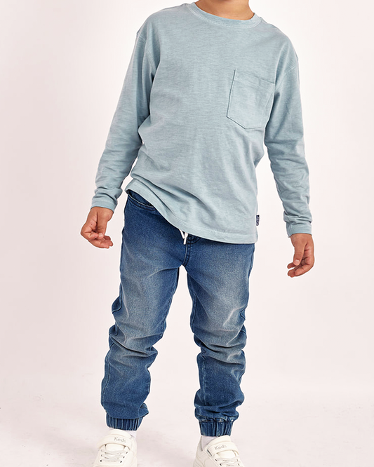 מכנסי ג'ינס חגורה גומי