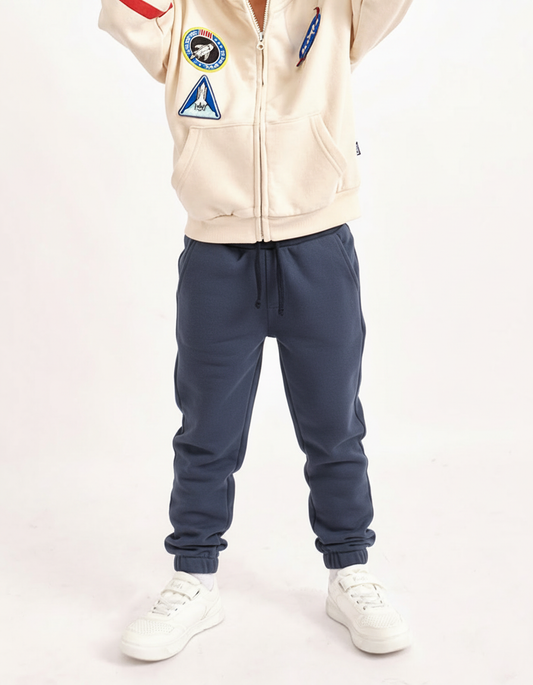 מכנסי פוטר חלקים עם סיומת גומי