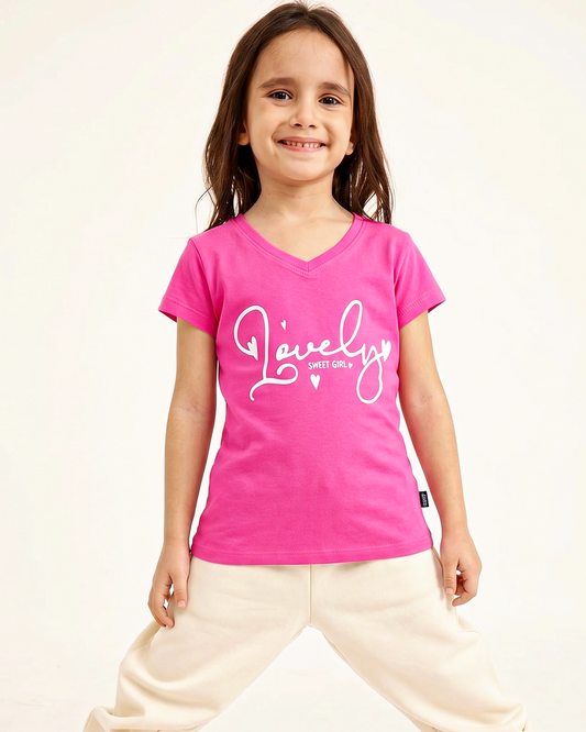 טי לייקרה מודפס Sweet Girl