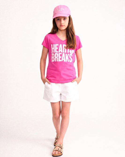 טי לייקרה מודפס וי heart breaks