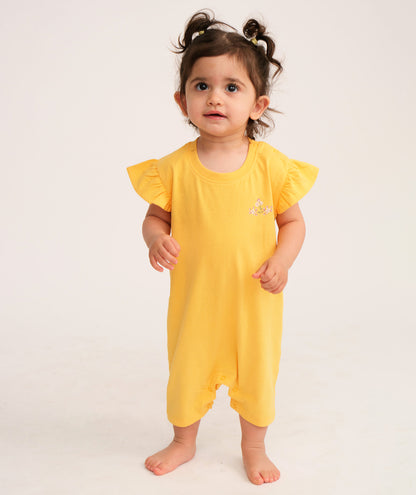 אוברול בייבי בנות עם דפוס מבד רך ונעים