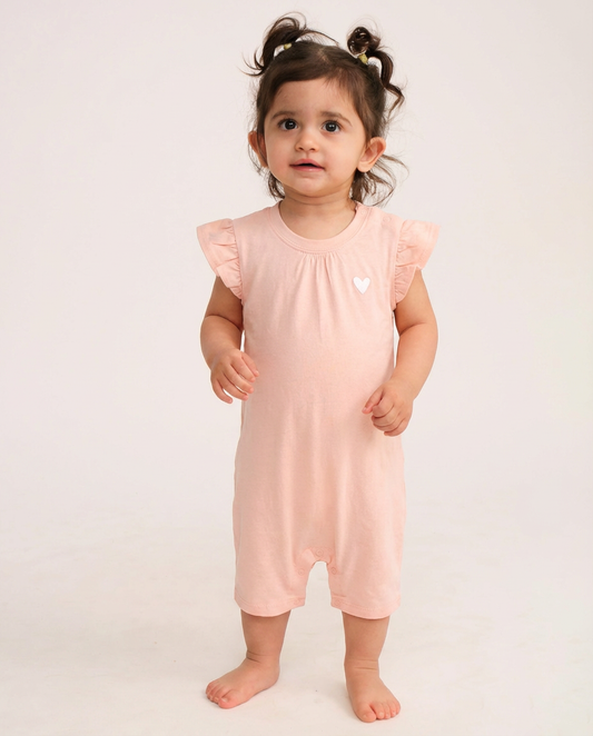 אוברול בייבי בנות עם דפוס מבד רך ונעים